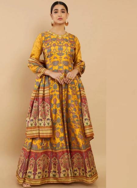 Kalishta 1001 To 1004 Silk Stylish Flaired Gown Catalog Catalog